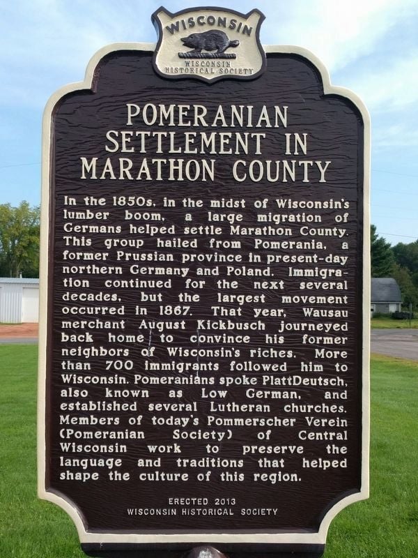 Pomeranian Settlement In Marathon County